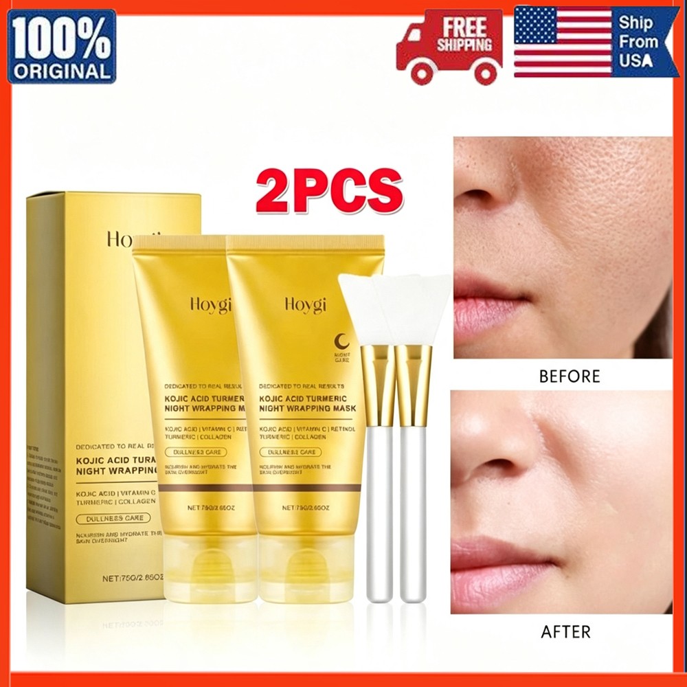 Turmeric Collagen Peel-Off Mask – Overnight Facial, 2 Pack