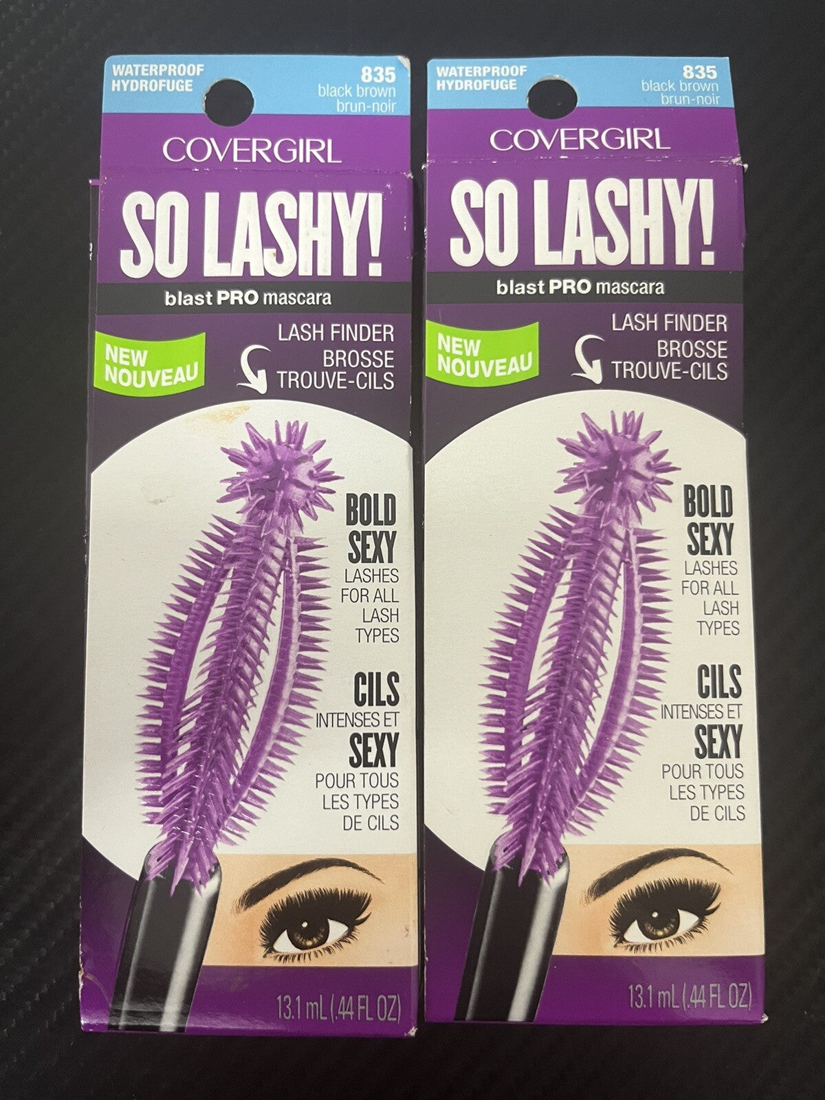 2-Pack Waterproof Mascara for Bold Lashes - Black Brown #835