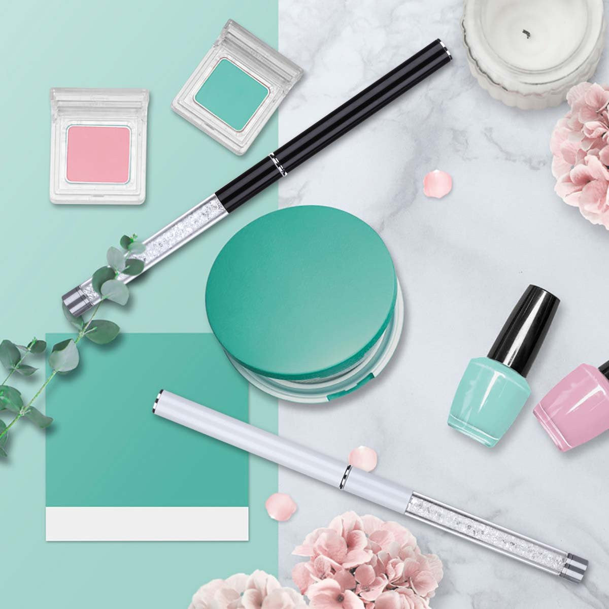 Reusable Eyelash & Brow Brush Set with Cap - Soft Spoolies for Mascara & Styling