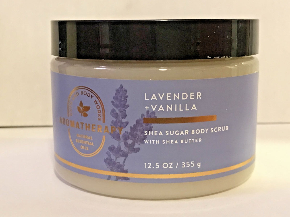 LAVENDER VANILLA SUGAR BODY SCRUB 12.5 OZ BATH WORKS AROMATHERAPY