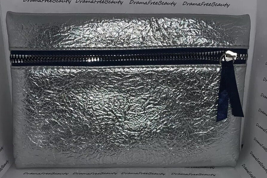 December 2019 Ipsy Silver Metallic Makeup Clutch Glam Bag