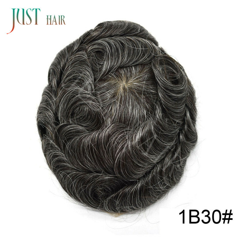 Men's Bleached Lace Front Hair Replacement Toupee - Natural Hairline, Virgin Human Hair