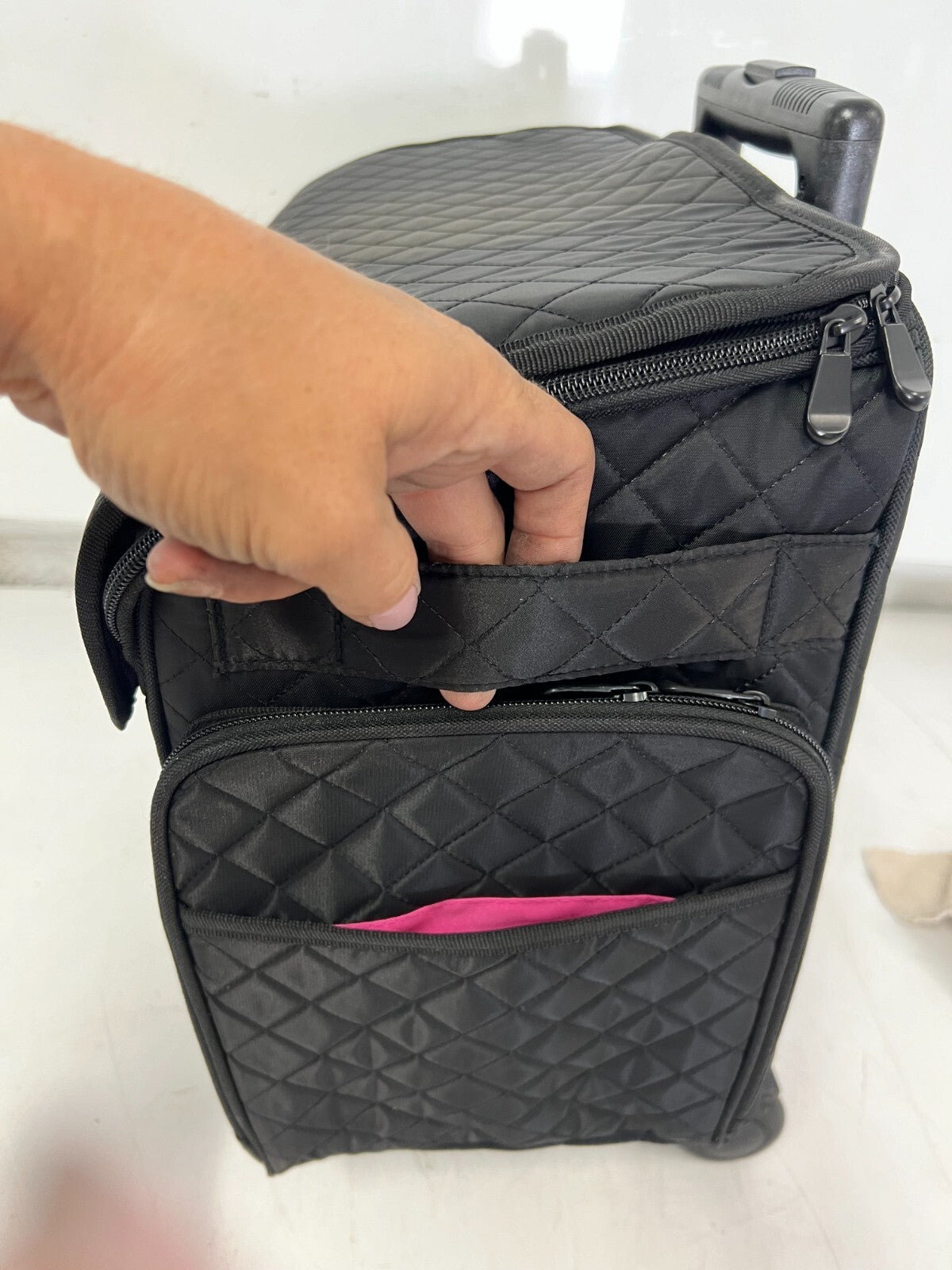 Rolling Makeup Train Case with Wheels & Large Capacity - Portable Cosmetic Organizer