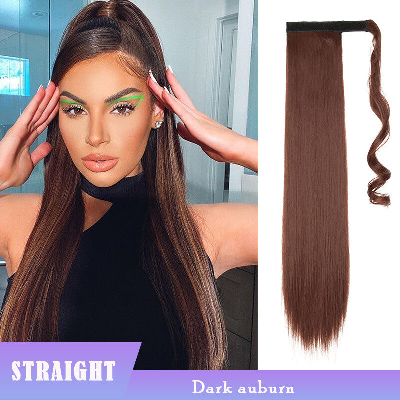 Thick Clip-In Ponytail Hair Extension - Fake Human Hair, Wavy & Straight
