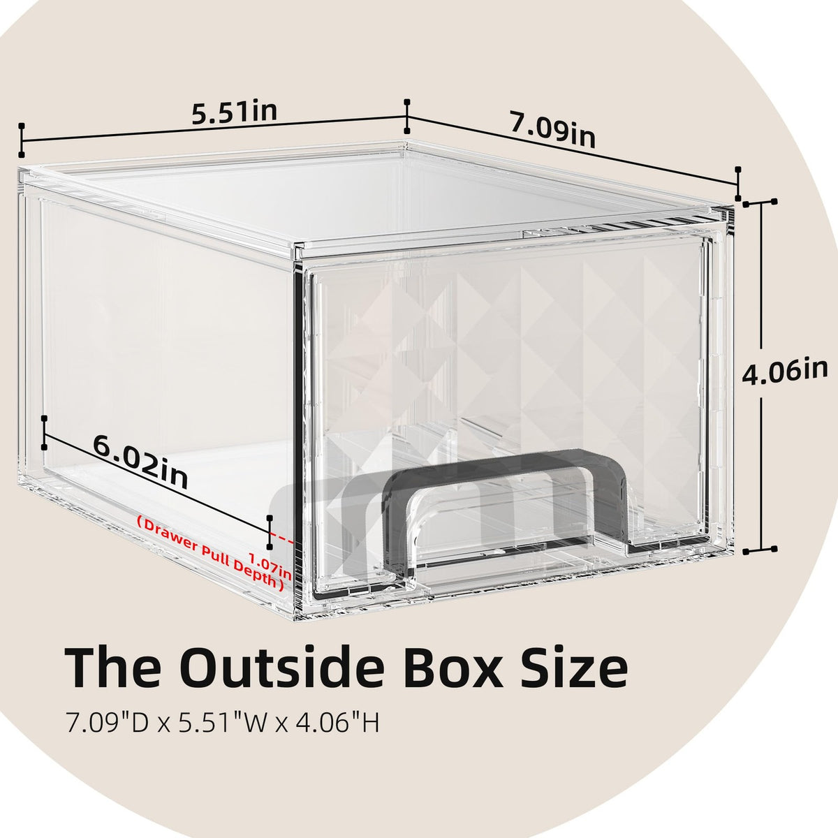 Clear Acrylic Stackable Storage Drawers for Bathroom Makeup & Vanity
