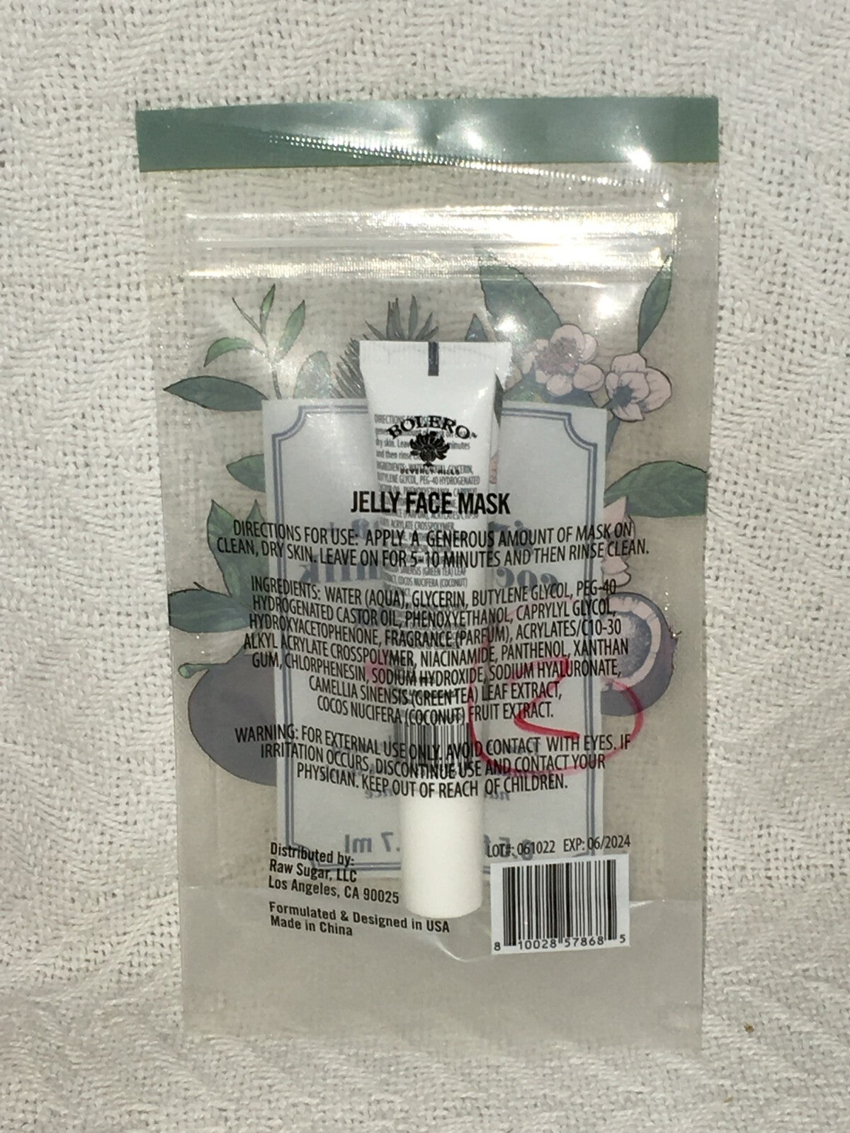 Green Tea & Coconut Milk Jelly Face Mask - 0.5 Fl Oz / 14.7ml