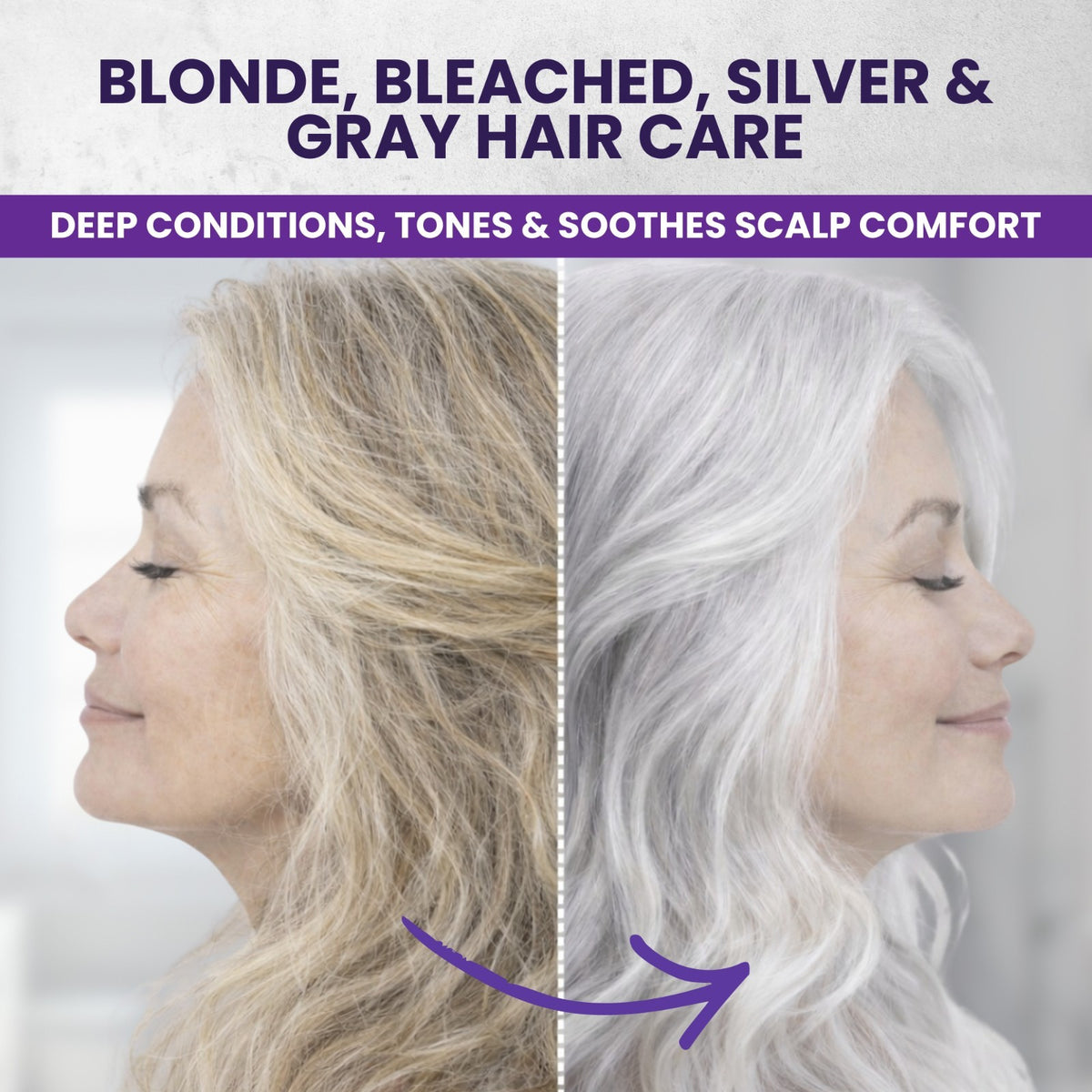 Purple Hair Mask Toner with Tea Tree & Argan Oil for Blond & Gray Hair