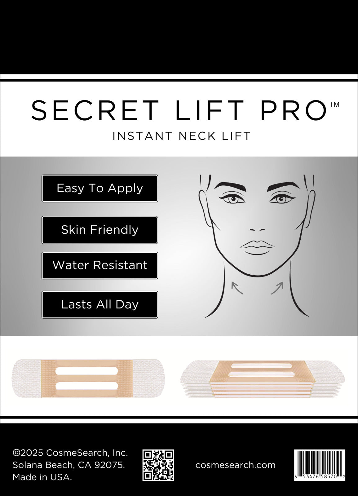 Instant Neck Lift Tape Kit - Discreet Skin Tightening & Wrinkle Removal