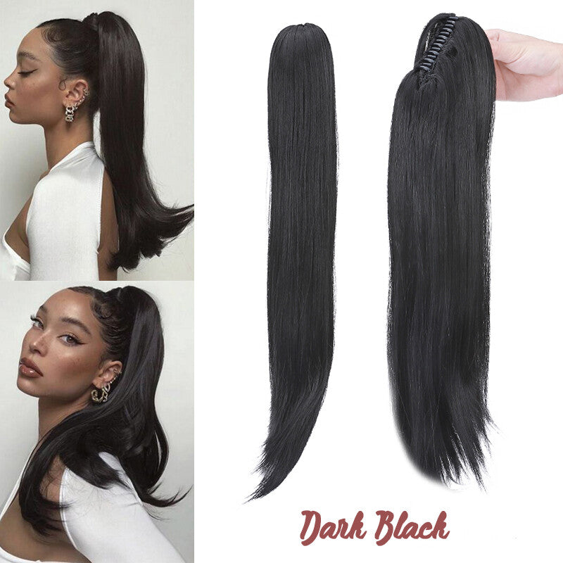 Ponytail Extensions Claw Clip-In Hairpieces for Curly & Straight Styles
