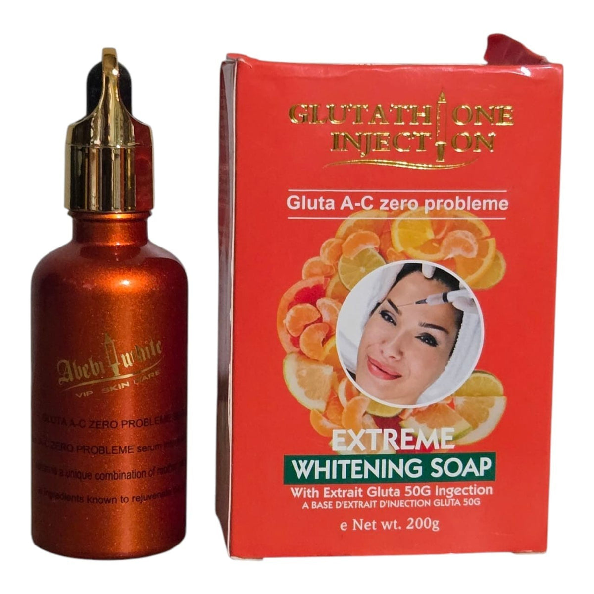 Glutathione Brightening Soap with Abebi White Serum 200g - Skin Whitening