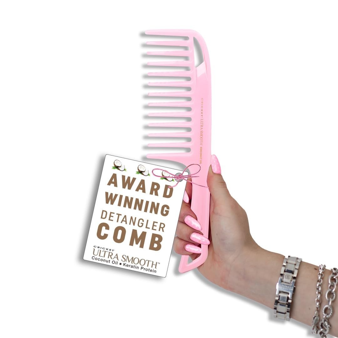 Coconut Infused Wide-Tooth Hair Pick Comb for Detangling & Shine