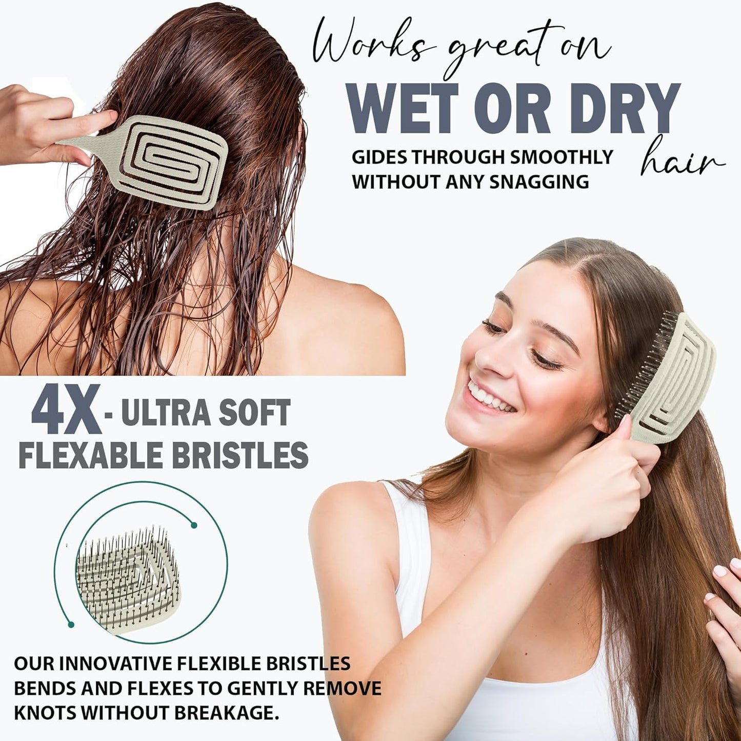 Detangler Paddle Hair Brush for Thick & Wet Hair - Vented Design
