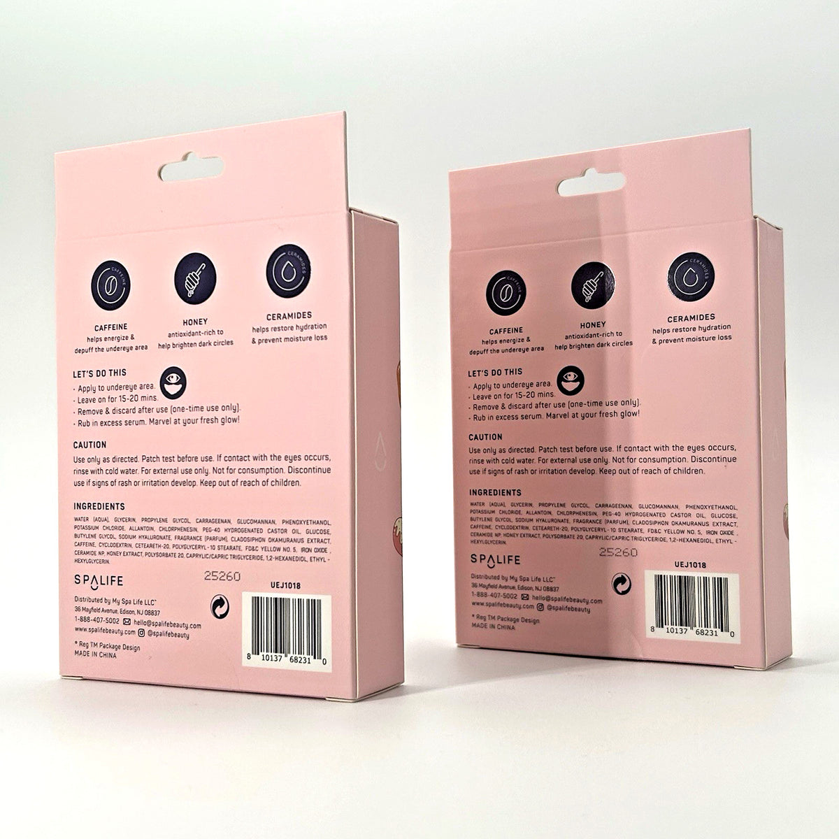 Depuffing Undereye Masks with Caffeine Honey & Ceramides - 16 Pack