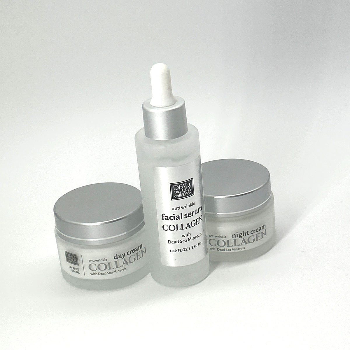 Dead Sea Collagen Anti-Aging Serum & Day Night Cream Set - Hydrating Skin Care