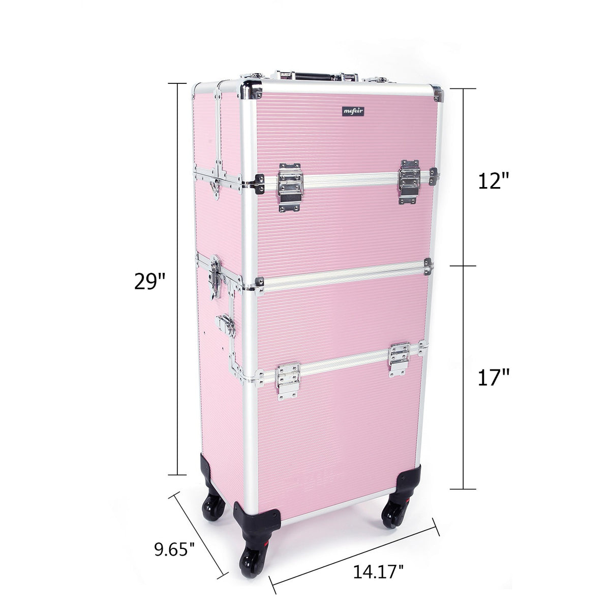 Large Capacity Travel Cosmetic Trolley Organizer with 360° Swivel Wheels