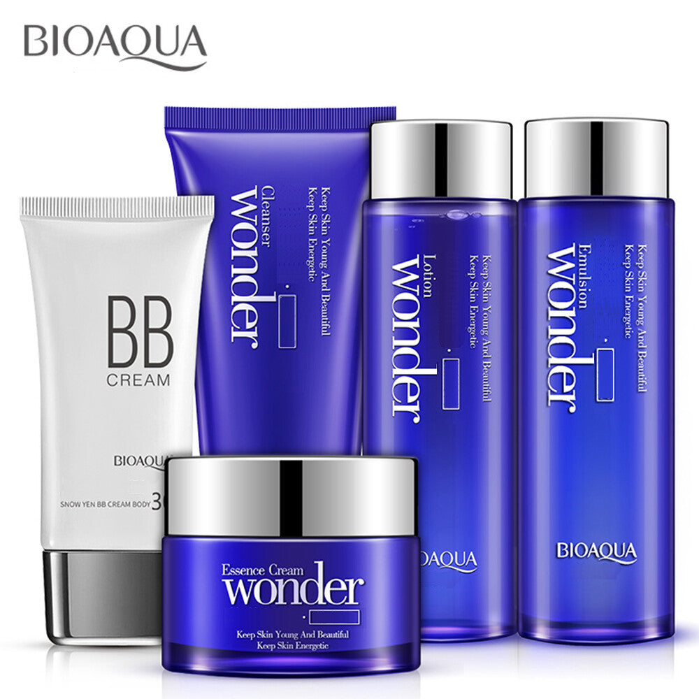 Blueberry Skin Care Set - Facial Cleanser Toner Serum BB Cream Moisturizer