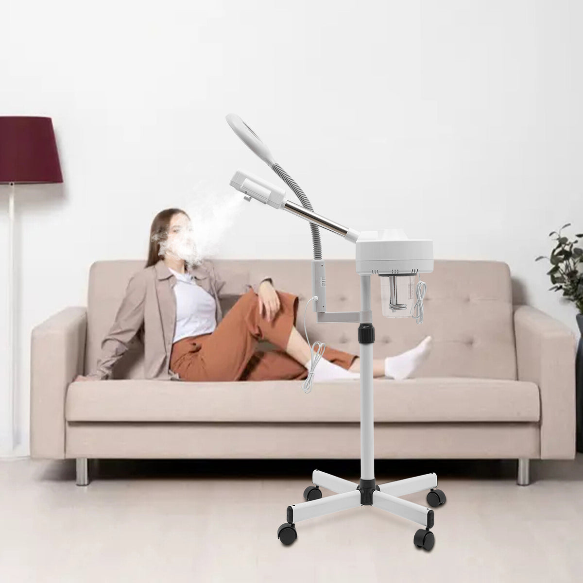 2-in-1 Facial Steamer with 5x Magnifying Lamp & Ozone