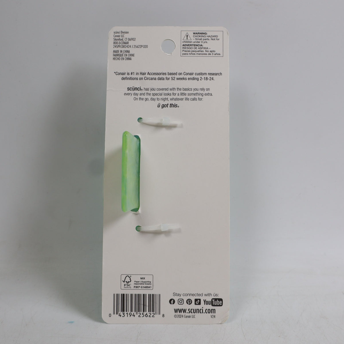 2 PACK Scunci By Conair Hello Spring Collection Claw Clips