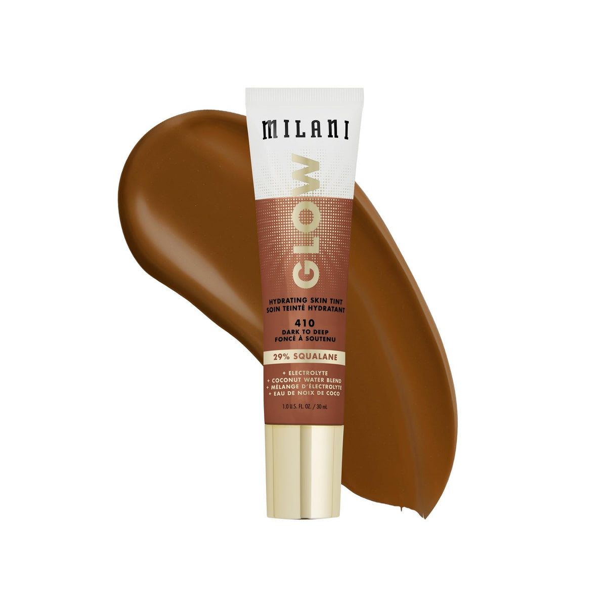 Milani Glow Hydrating Skin Tint Dark to Deep - Moisturizing Liquid Foundation