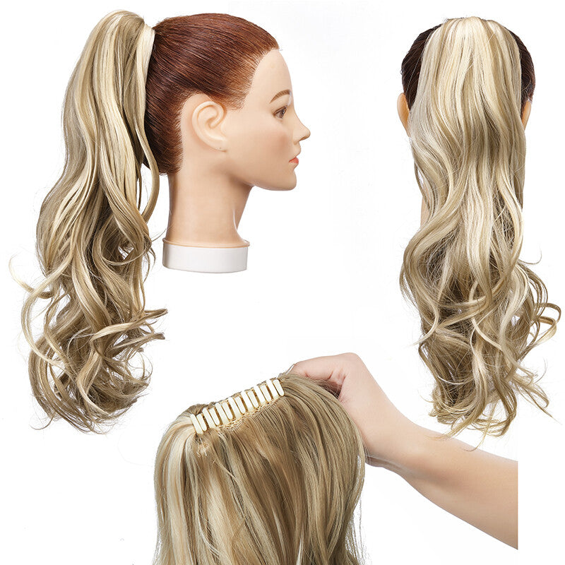 Extra Thick 12-Inch Clip-In Ponytail Hair Extension - Wavy & Straight Styles