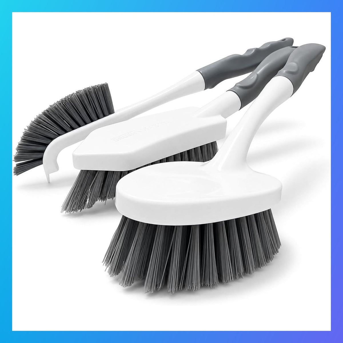 Heavy Duty Shower Scrub Brush Set 3 Pcs Bathroom Cleaning Tools