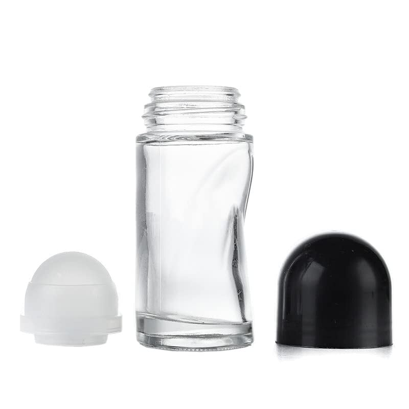 70ml Glass Roll-On Bottles for Essential Oils and Deodorant - 2 Pack
