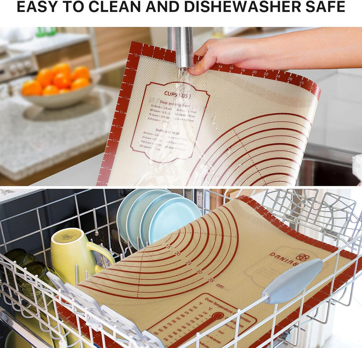 Extra Thick Silicone Baking Mat for Pastry Bread Dough 26x16 Inches