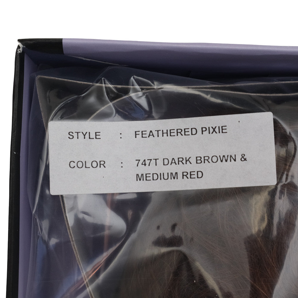 Medium Red Rooted Feathered Pixie Wig for Women - Stylish & Soft