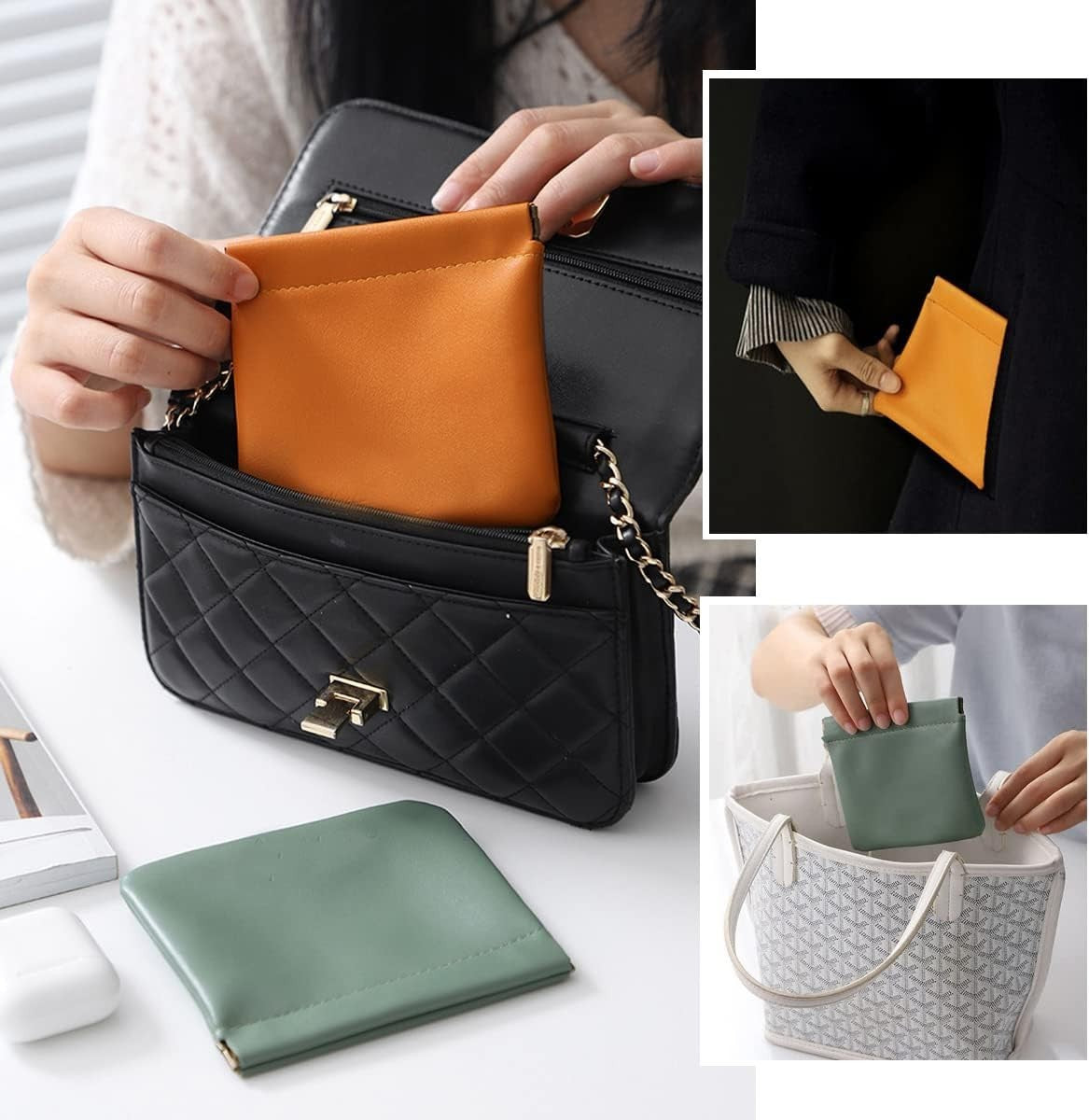 Self-Closing Makeup Bags Set - Waterproof Portable Cosmetic Storage