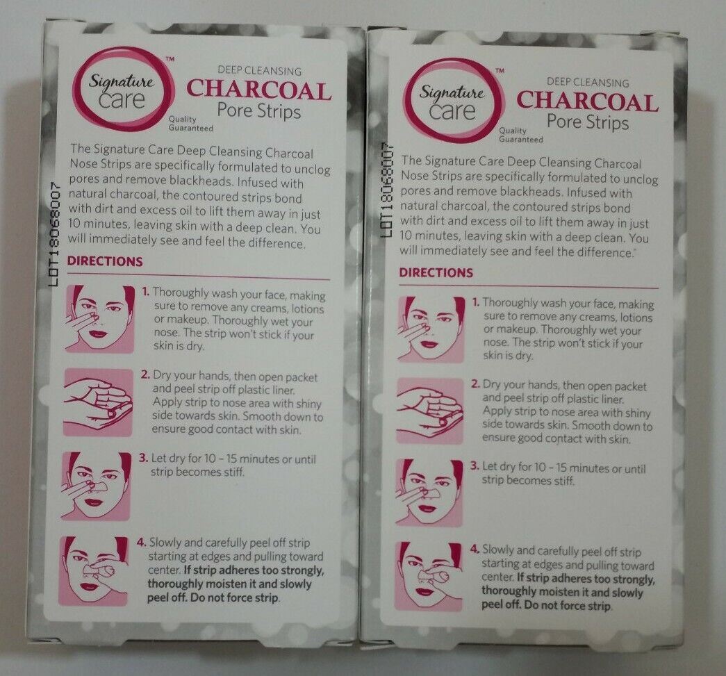 Deep Cleansing Charcoal Pore Strips - 6 Strips per Box, Pack of 2
