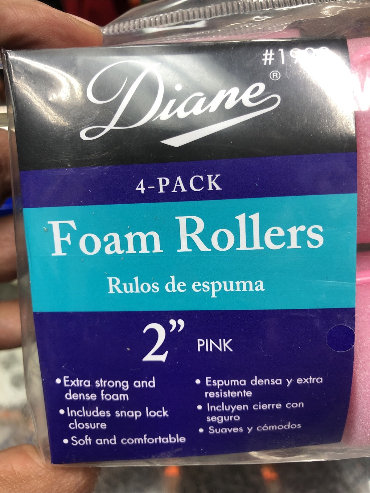 3-Pack Pink Foam Hair Rollers 2-Inch Size for Styling