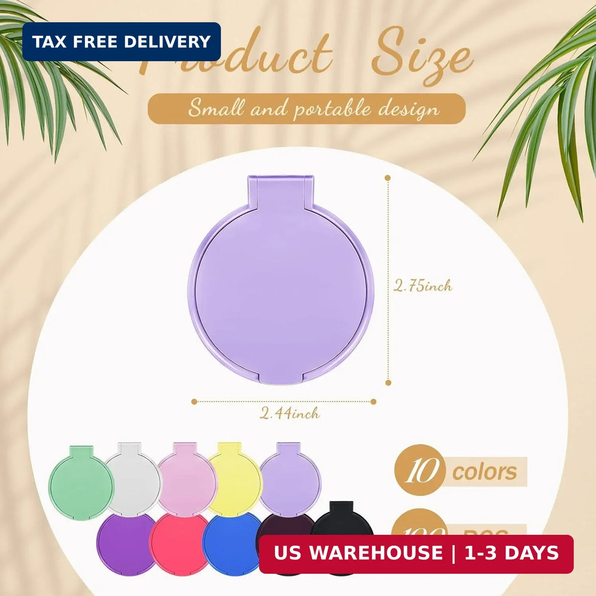 Mini Folding Pocket Makeup Mirrors Bulk Set - Colorful Compact with Stand for Travel & Gifts