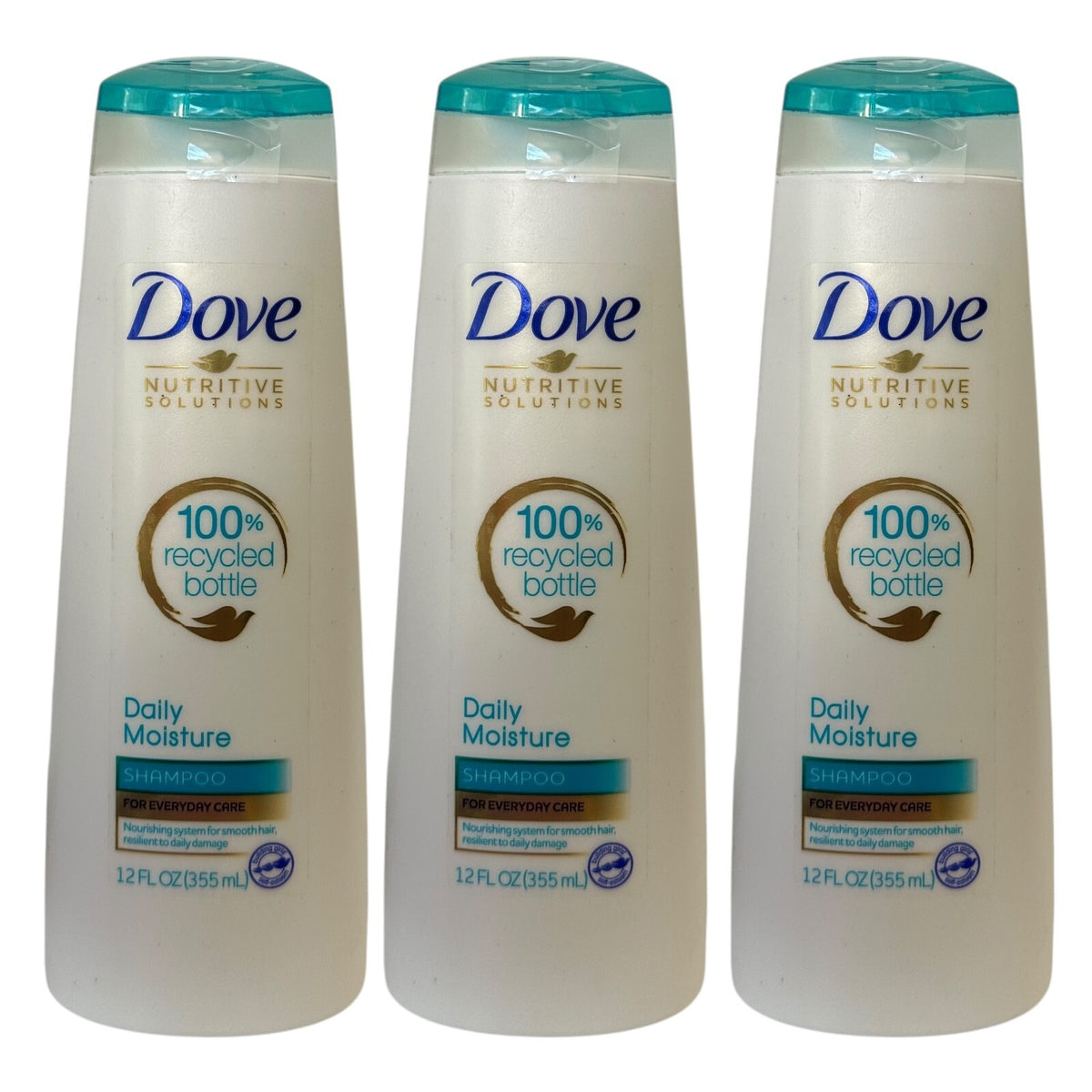 3 Pack Dove Nutritive Solutions Daily Moisture Shampoo 12 oz