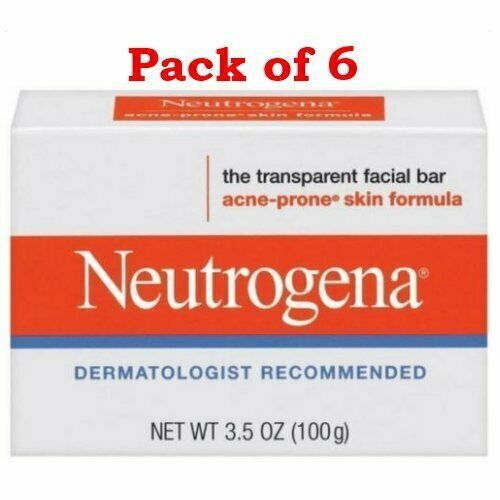 Neutrogena Acne Face Cleansing Bar Soap 3.5 oz Pack of 6 – Gentle, Hypoallergenic