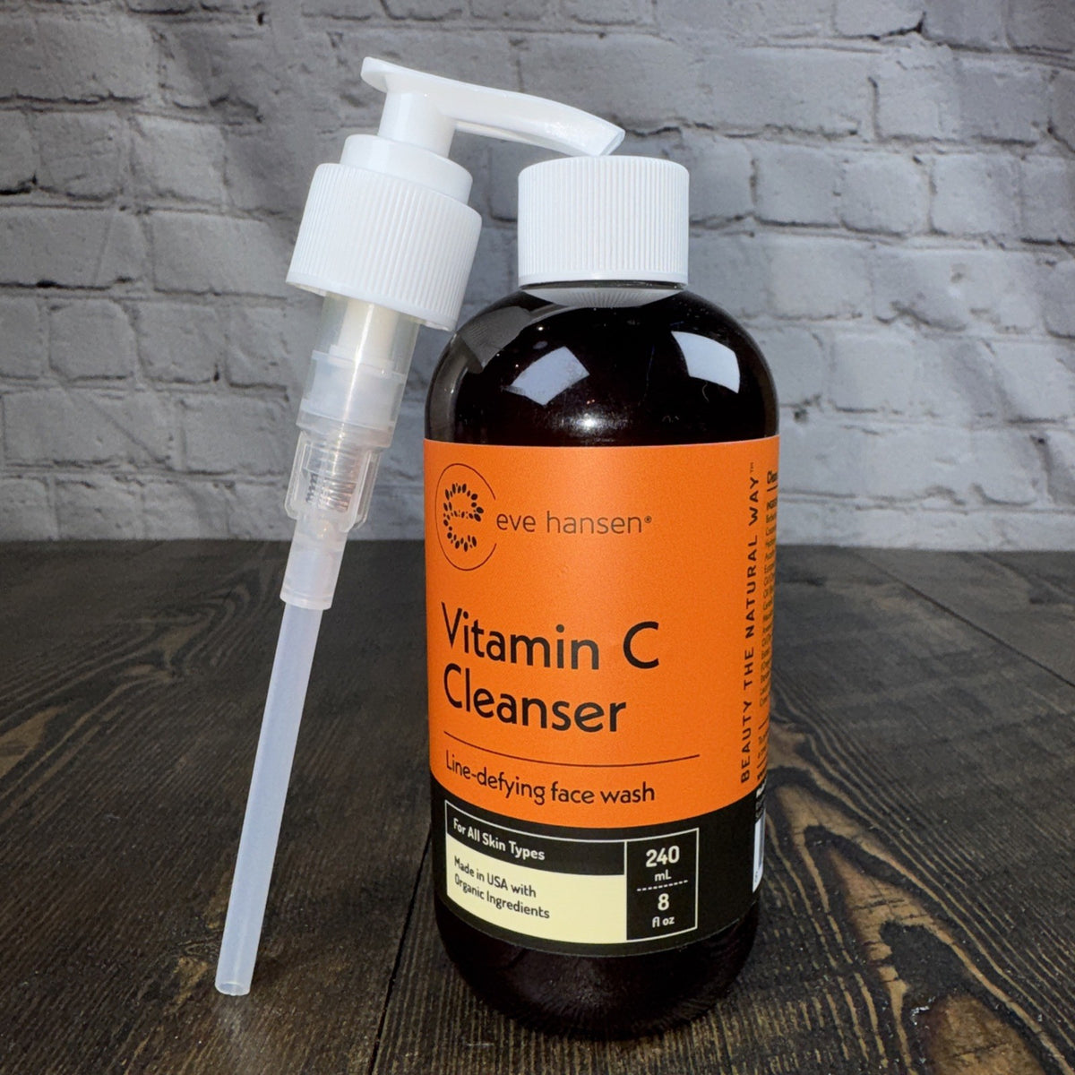 Vitamin C Facial Cleanser - Organic & Vegan Face Wash for All Skin Types - 8 oz