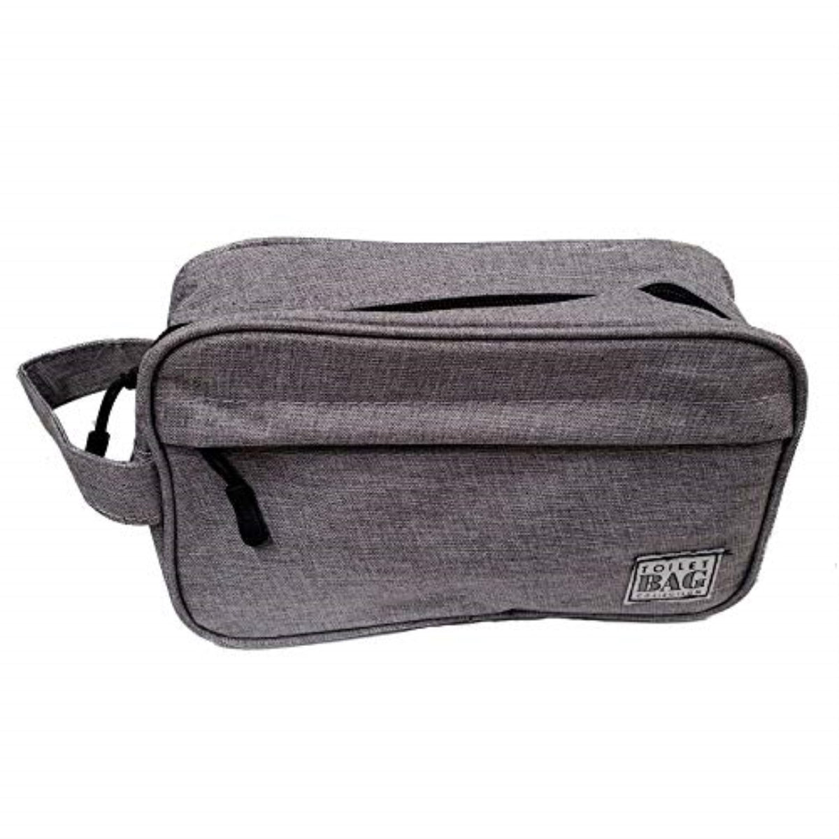 Grey Cosmetic & Toiletry Bag with Handle, 9x3x5.5 Inches