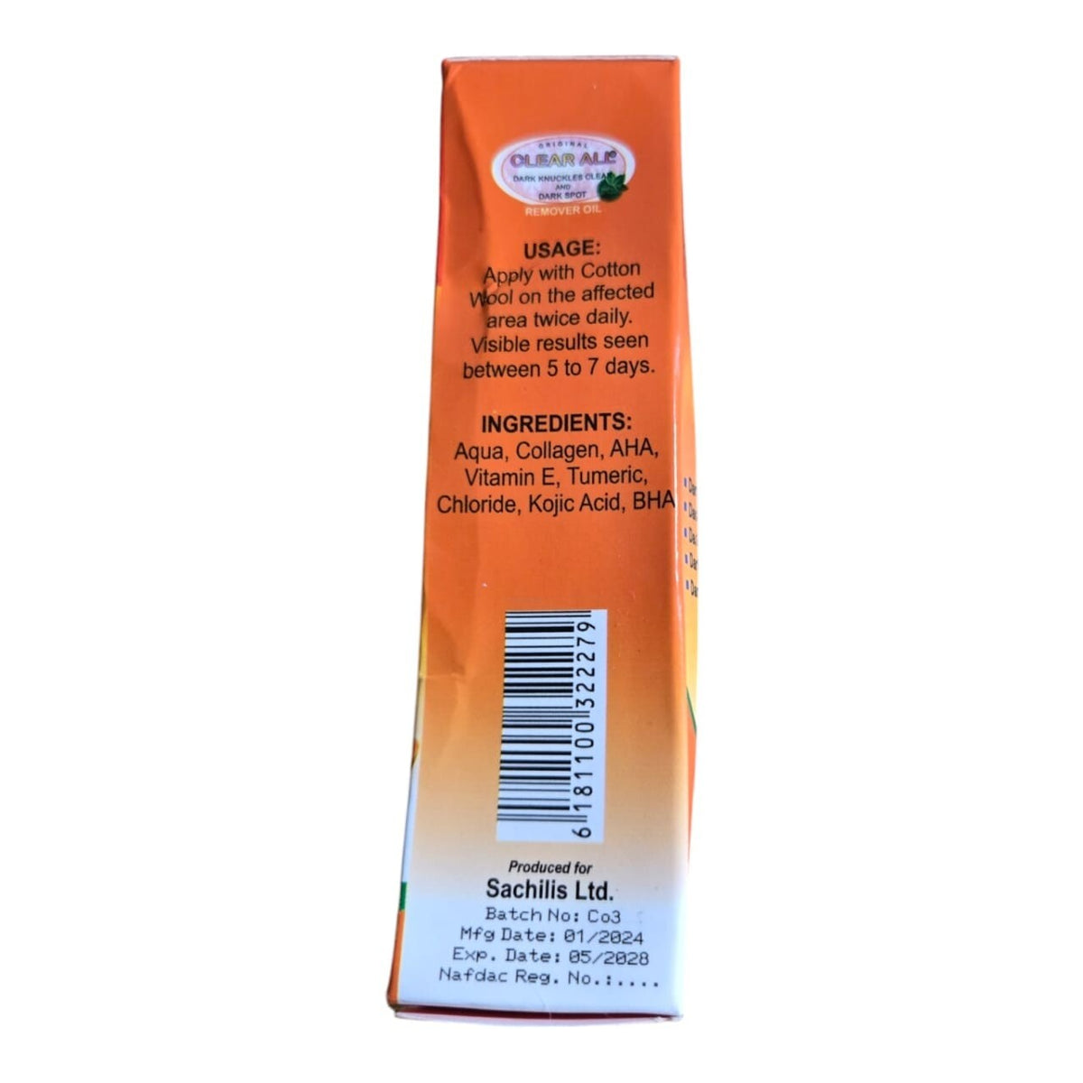Dark Spot Remover Oil for Knuckles & Skin - 2pcs Papaya Turmeric No Peeling