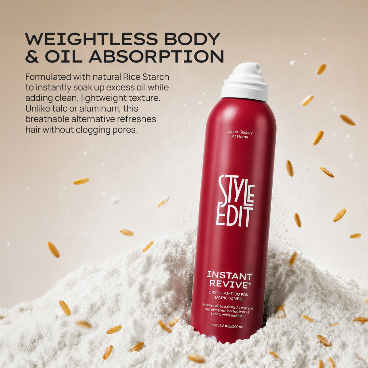 Dark Tones Dry Shampoo - Color Blending, Oil Absorbing, No White Cast