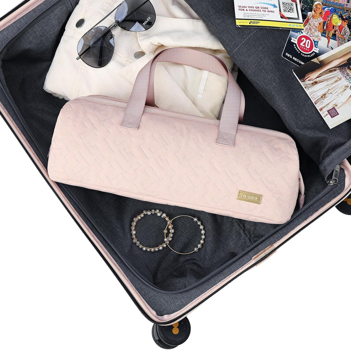 Portable Travel Hair Tool Case Organizer for Dryer & Curling Iron