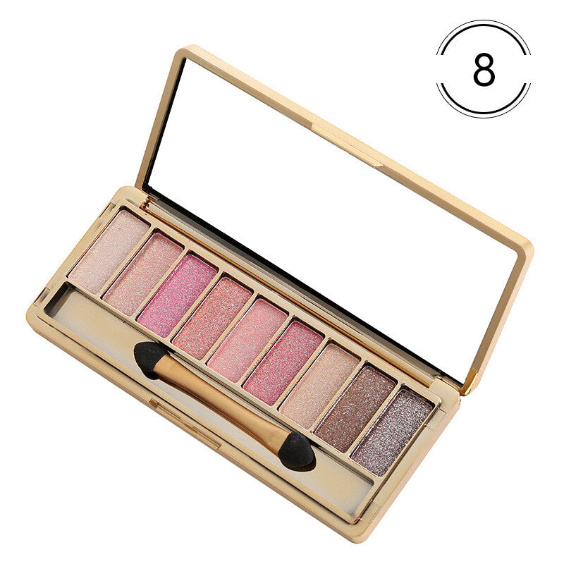9 Colors Glitter Eyeshadow Palette with Makeup Brush Set - Vibrant & Long-Lasting