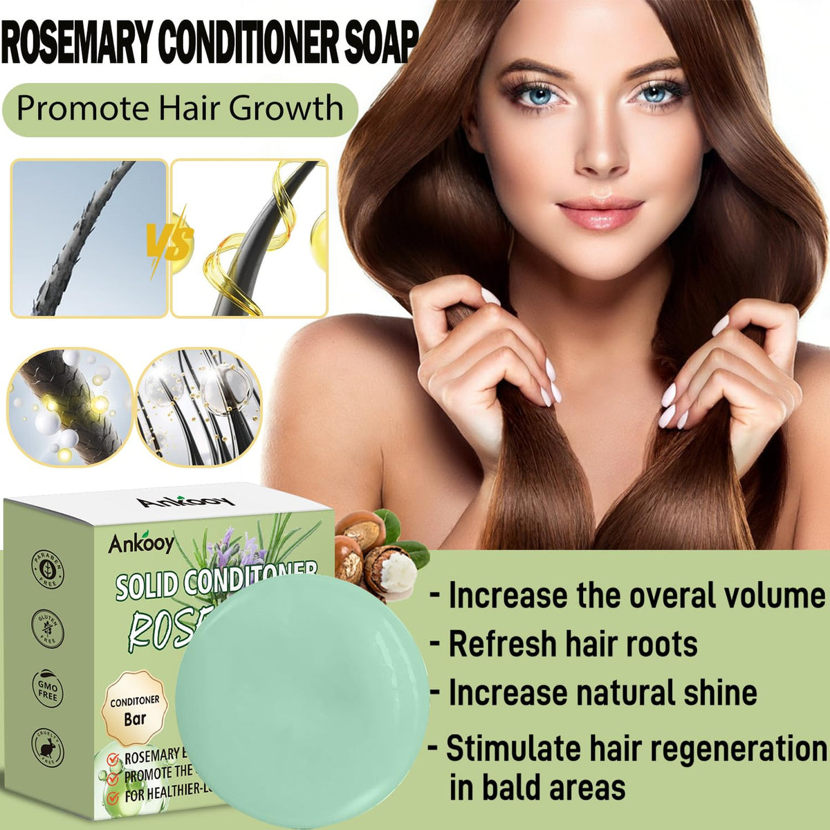 Rosemary Oil Shampoo and Conditioner Bars - 4 Pack