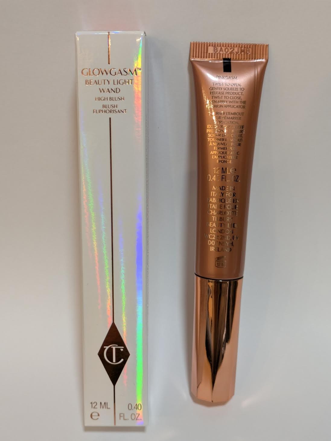 Charlotte Tilbury Glowgasm Beauty Light Wand Pinkgasm Full Size Liquid Highlighter & Blush