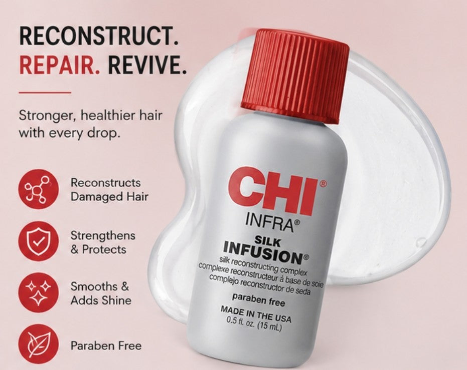 CHI Silk Infusion Reconstructing Hair Serum - 0.5 Fl Oz, 2 Pack
