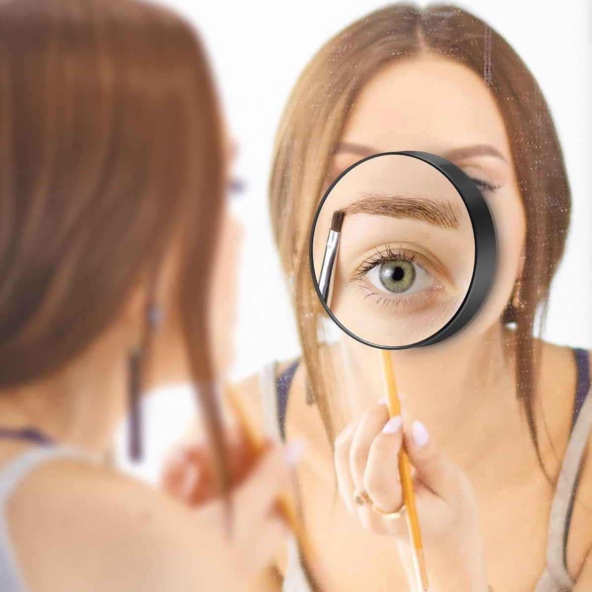 40X Magnifying Mirror with Stainless Steel Tweezers - Compact Handheld 3.5 Inch