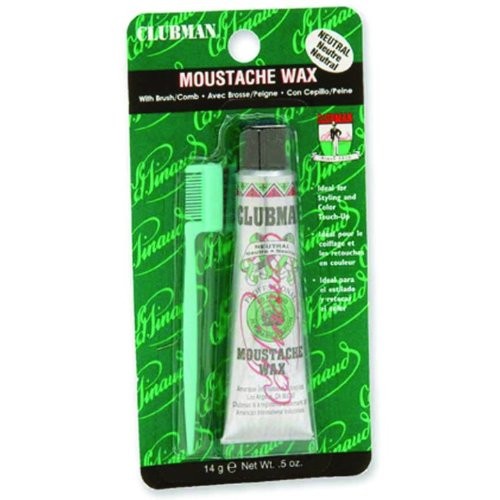 Moustache Wax 6 Pack with Brush & Comb - Neutral Beeswax