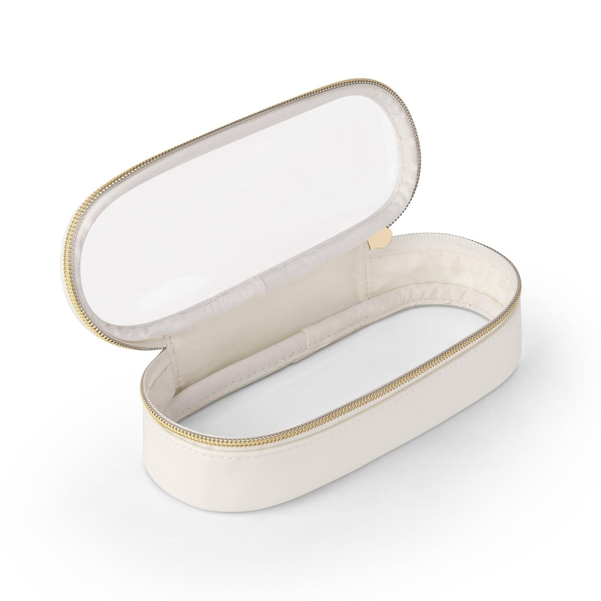 Clear Waterproof Travel Makeup Brush Holder Portable Cosmetic Case White
