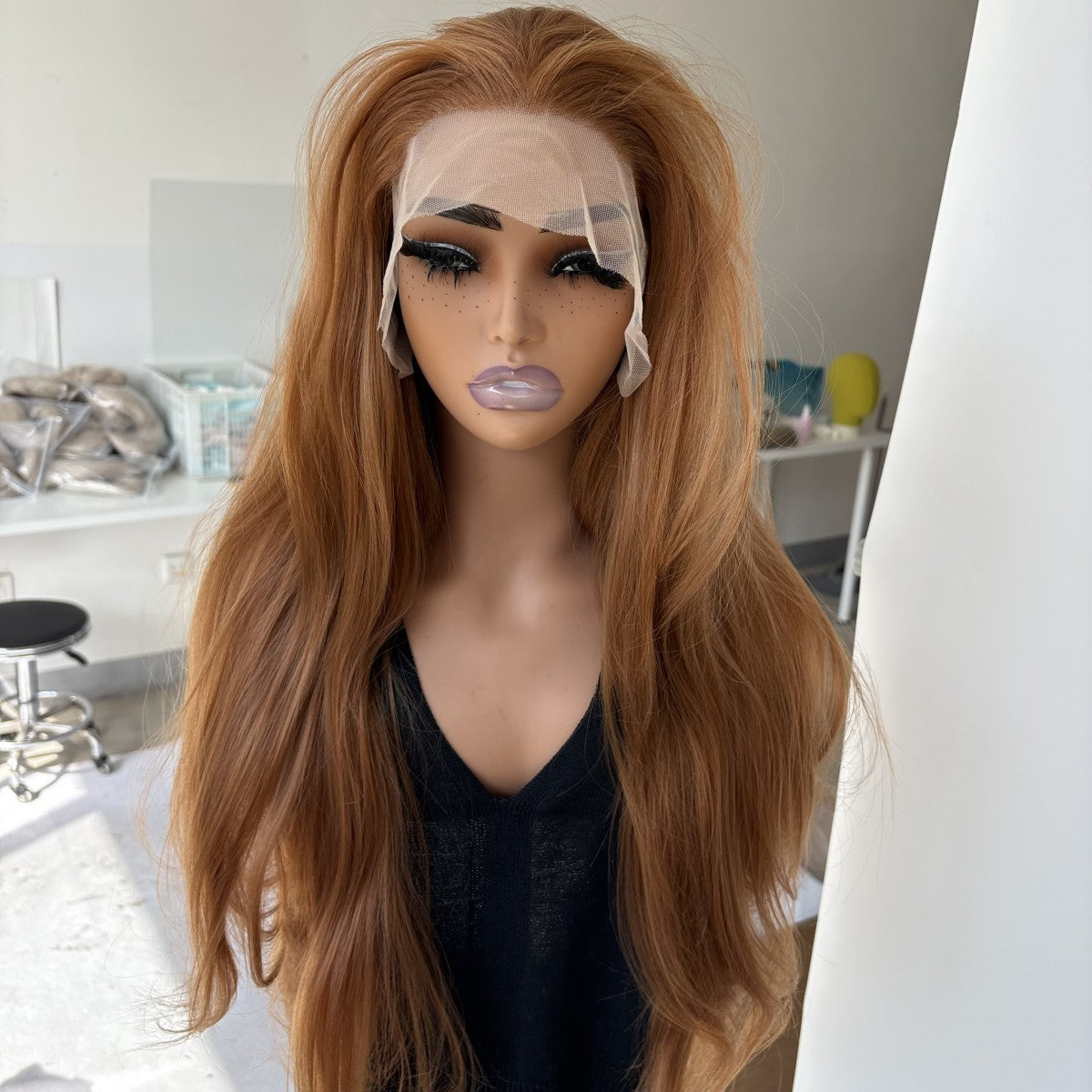 Heat-Resistant Synthetic Lace Front Wig - Long Straight Hair, 13x4 Cap
