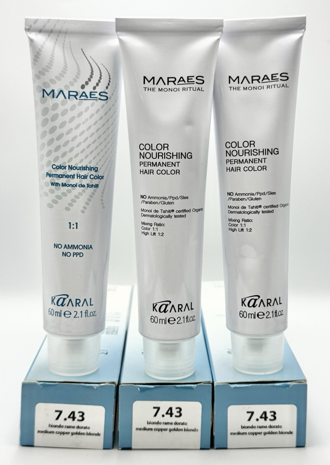 Permanent Hair Color 7.43 Medium Copper Golden Blonde - 3x