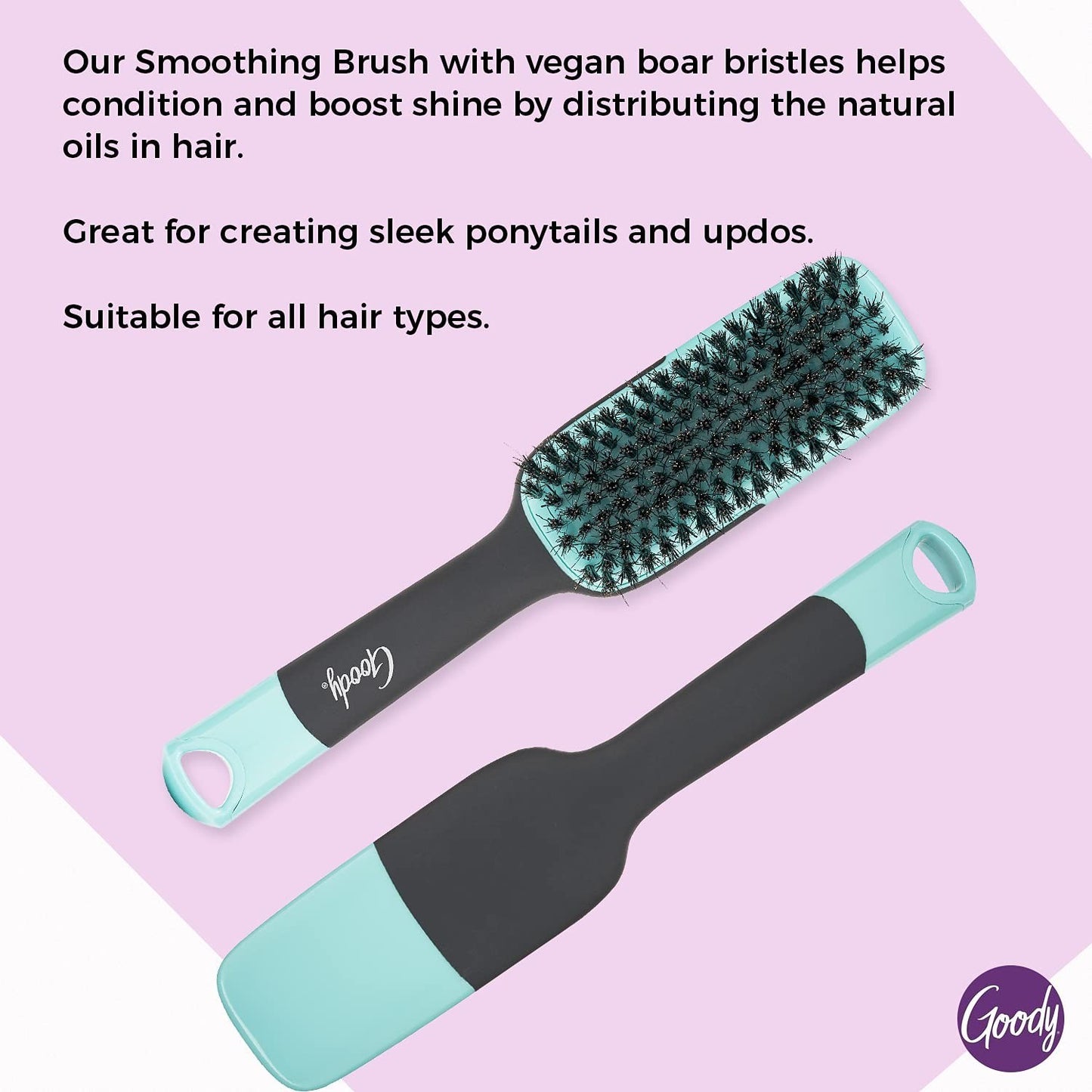 Boar Bristle Hair Brush for Shine and Frizz Control - Texture Smoothing Tool