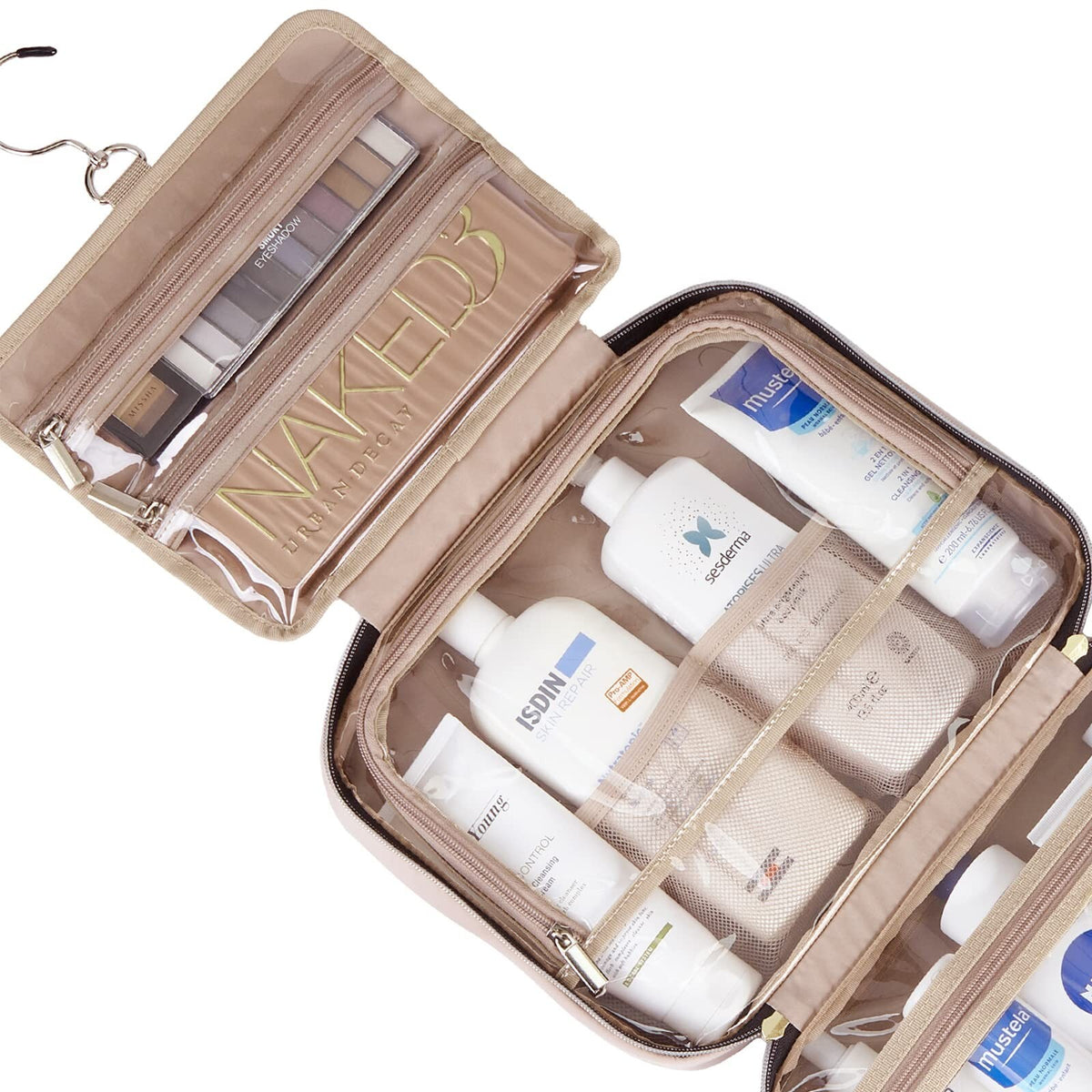 Large Travel Toiletry Bag for Women - Hanging Organizer for Full-Size Cosmetics & Toiletries